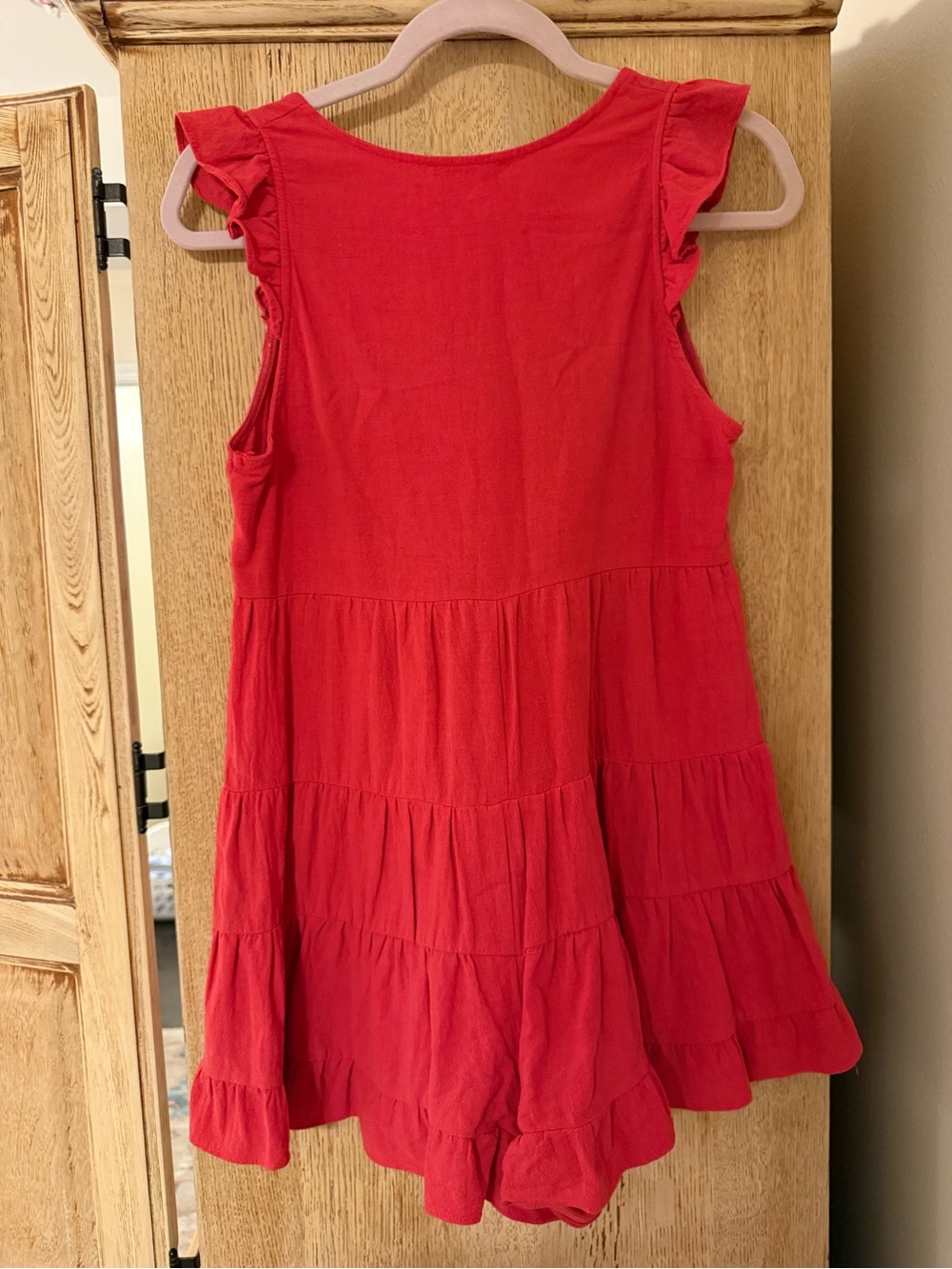 Knot & Key Red Ruffled Tiered Tunic Tank - Picture 3 of 4